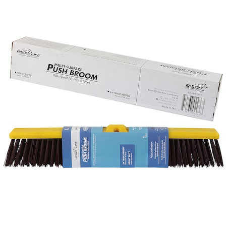 Kleen Handler Multi Surface Push Broom, Yellow/Black BIS-WB-09-1